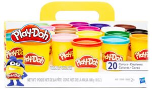 image: box of twenty multicoloured play-doh containers